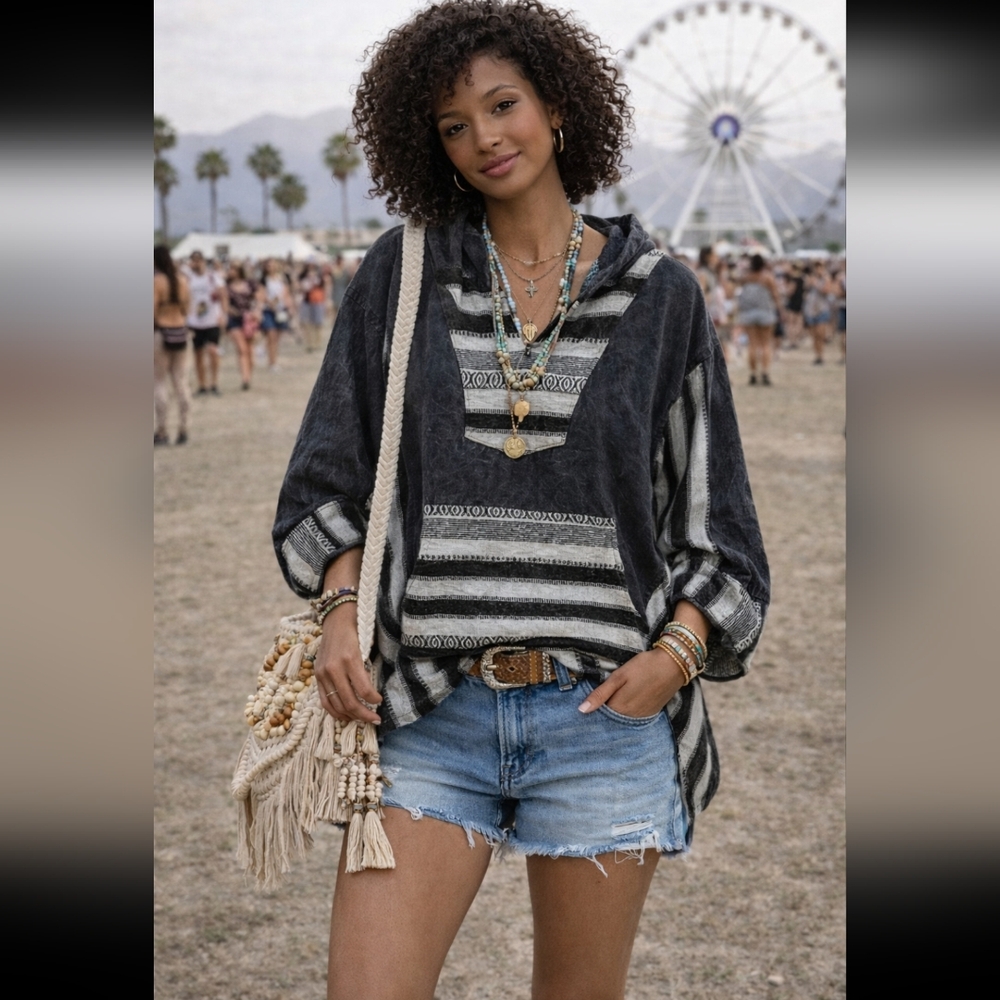 Kathmandu Textured Distressed Hooded Tunic
